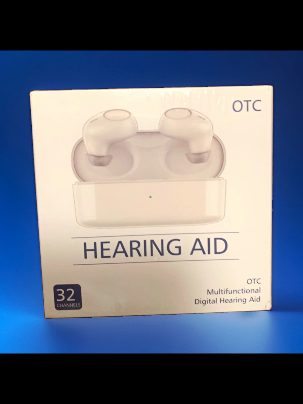 OTC White Wireless Hearing Aid Earbuds with Charging Case